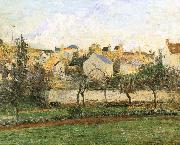 Camille Pissarro Pang plans under sunset Schwarz painting